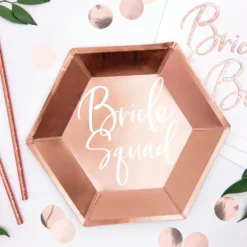Paptallerkener Bride Squad Rosaguld