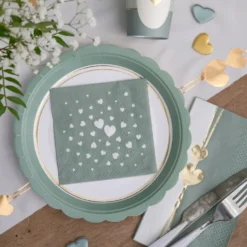 Paptallerkener Dusty Green