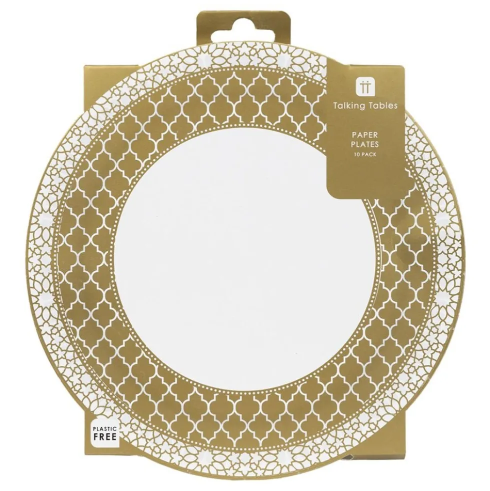 Paptallerkener Guld Ornament