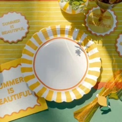 Paptallerkener Gul/Orange