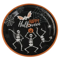 Paptallerkener Halloween Skelet