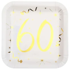 Paptallerkener 60 Hvid/Guld