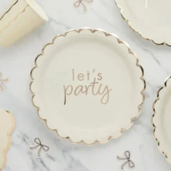 Paptallerkener Let's Party Cremehvid Roset