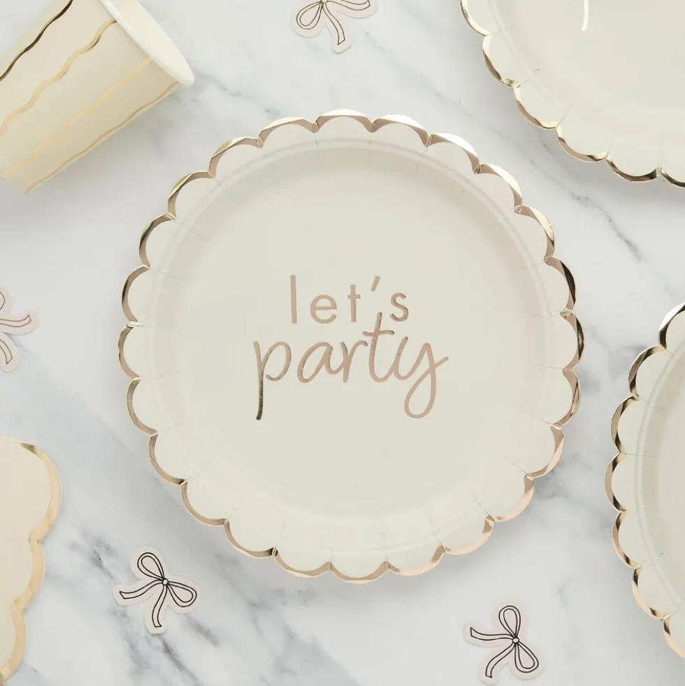 Paptallerkener Let's Party Cremehvid Roset