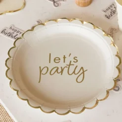 Paptallerkener Let's Party Cremehvid Roset