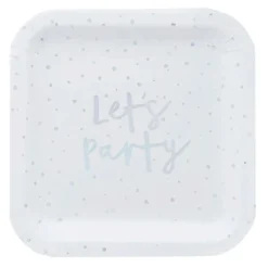 Paptallerkener Let's Party Farveskinnende