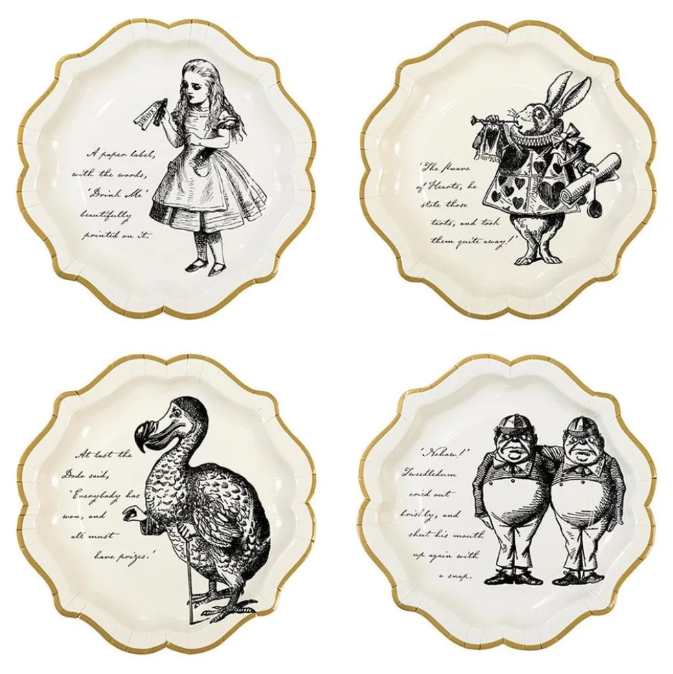 Paptallerkener Mad Hatter Alice Wonderland