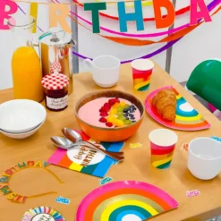 Paptallerkener Rainbow Brights