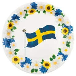 Paptallerkener Svenske Blomster
