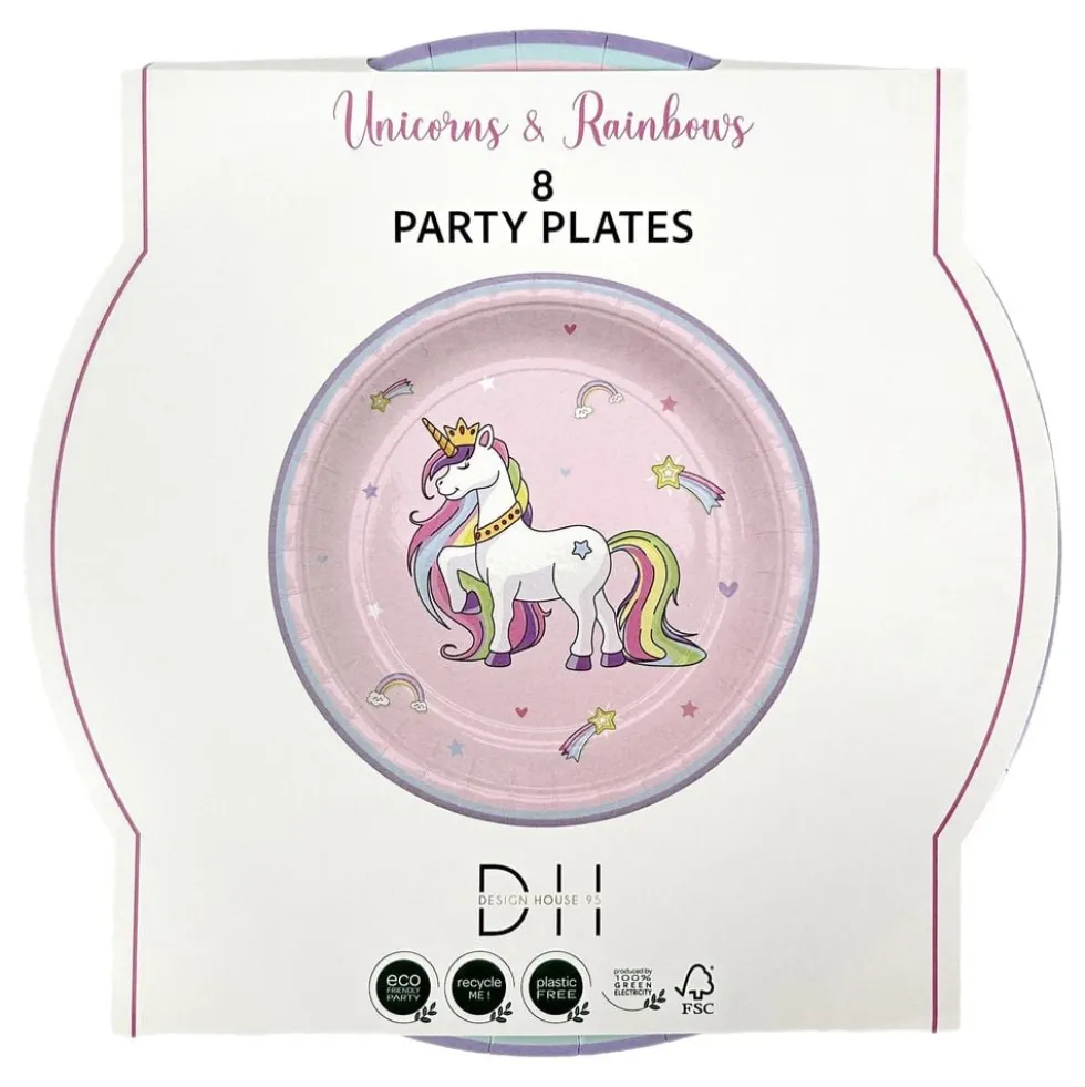 Paptallerkener Unicorns & Rainbows