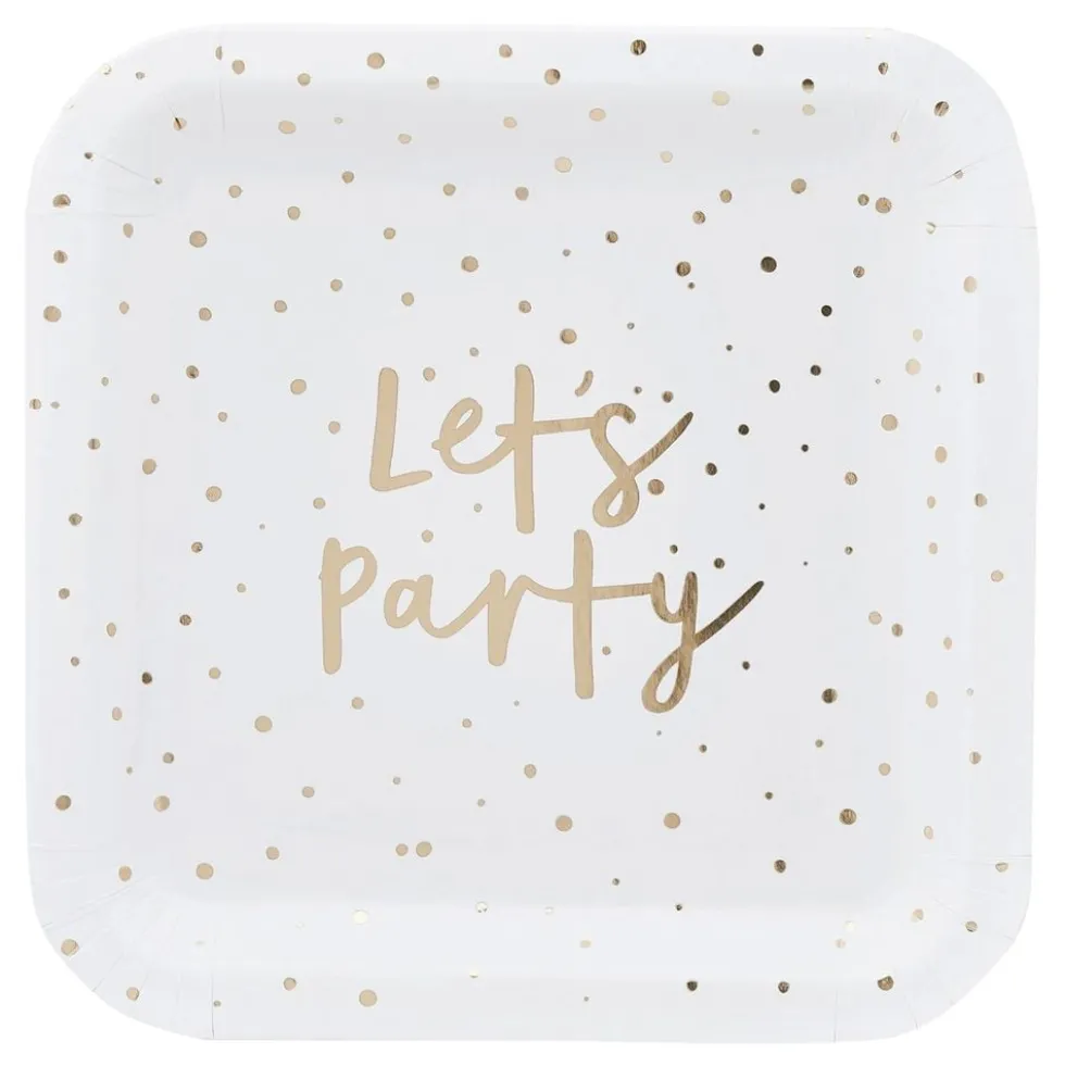 Paptallerkerner Let's Party Guld