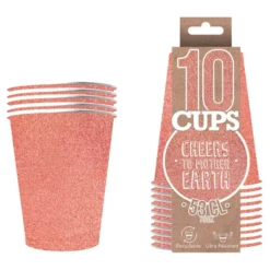 Party Cups Glitter Rosaguld