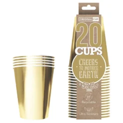 Party Cups Pap Papir Guld Metallic