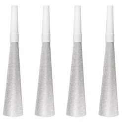 Partyhorn Sølv Glitter