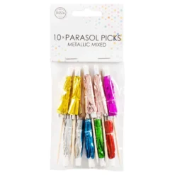 Partypicks Drinkparaply Flerfarvede Metallic