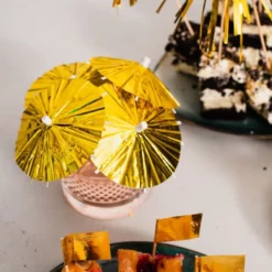 Partypicks Drinkparaply Guld Metallic