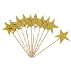 Partypicks med Glitrende Guldstjerner