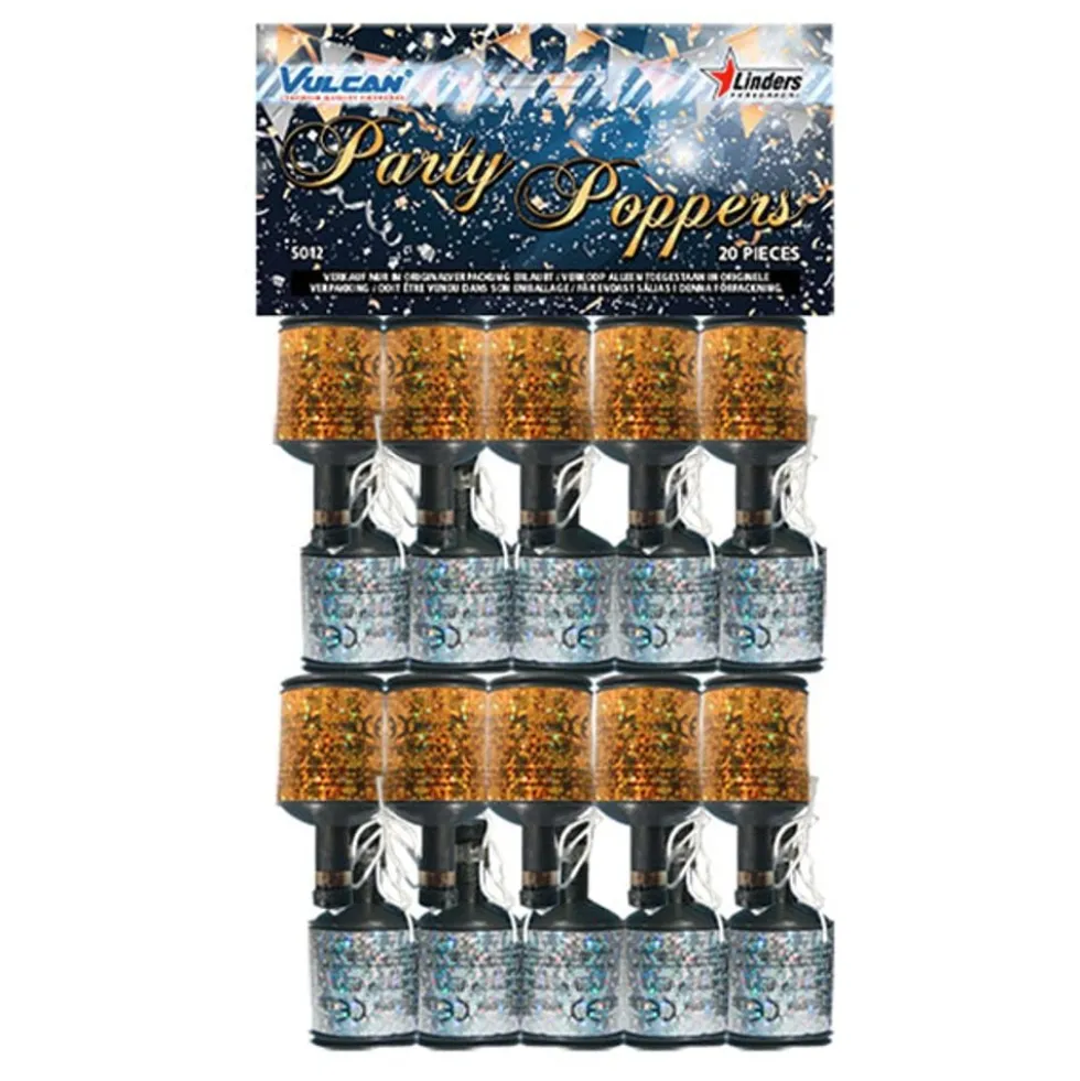 Partypoppers Guld/Sølv