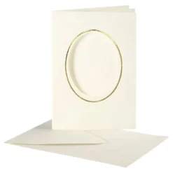 Passepartoutkort med Kuvert Oval Guld