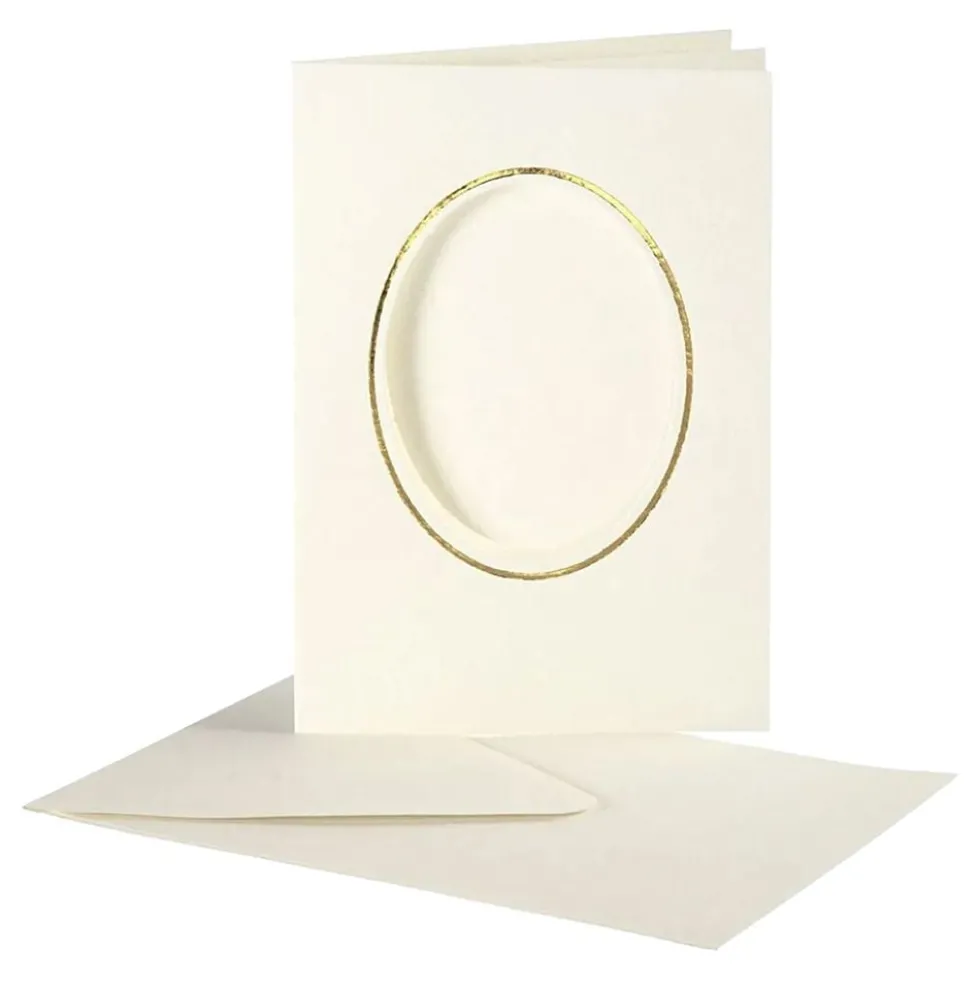Passepartoutkort med Kuvert Oval Guld