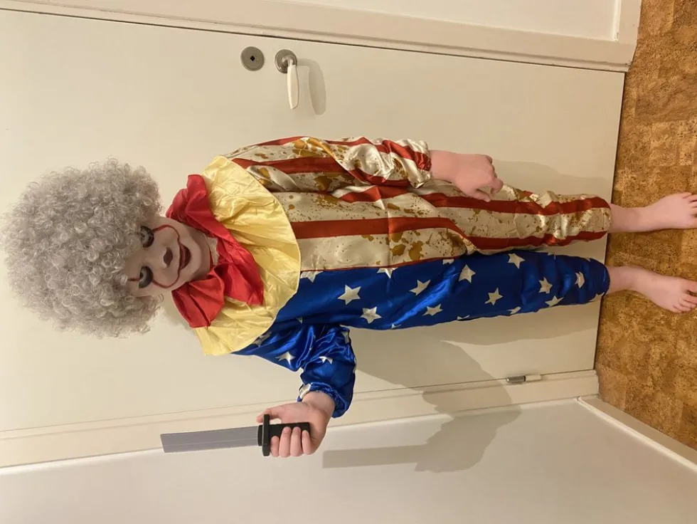 Patriotisk Klovn Børnekostume