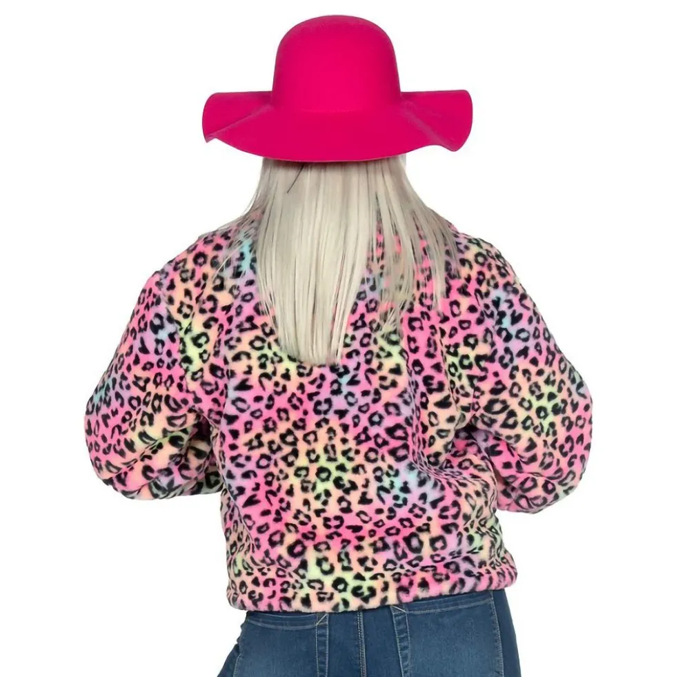 Pelsjakke Leopard Lyserød