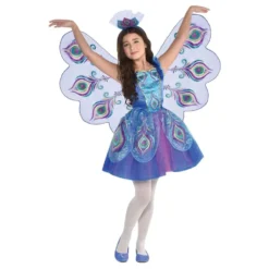 Påfuglekjole Børnekostume