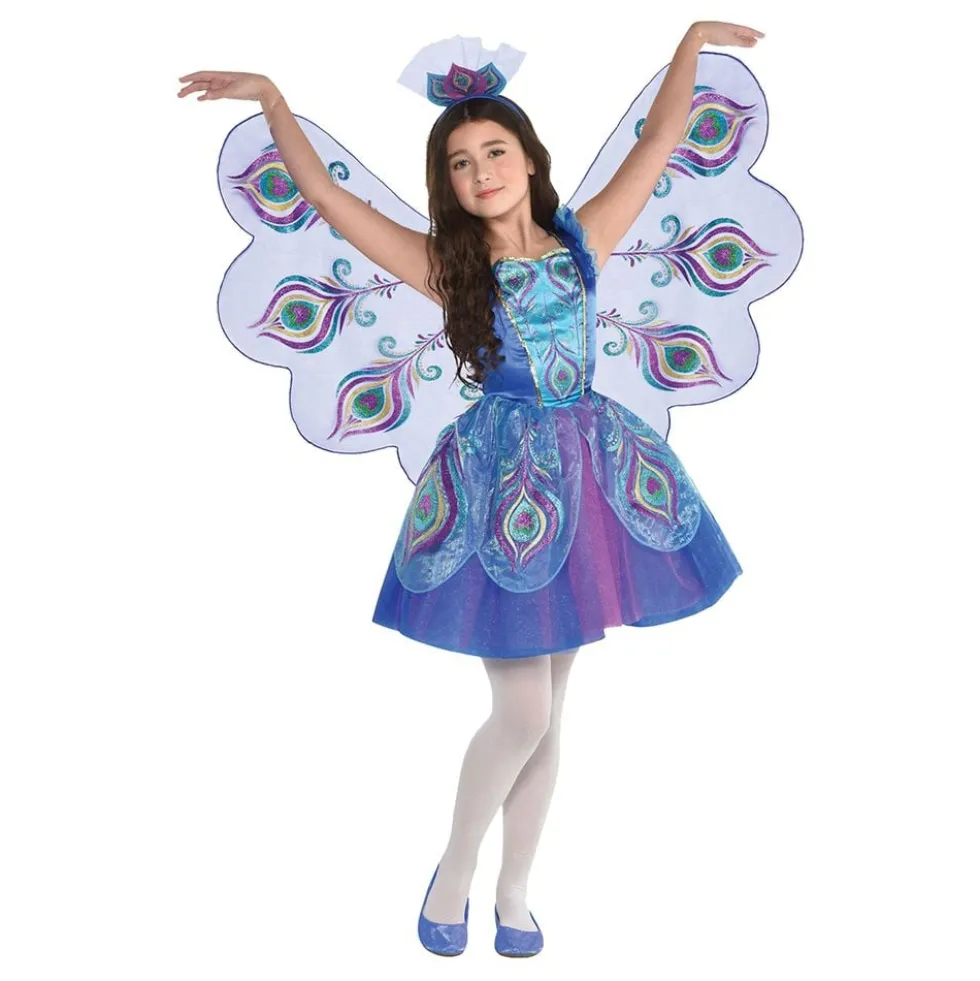 Påfuglekjole Børnekostume