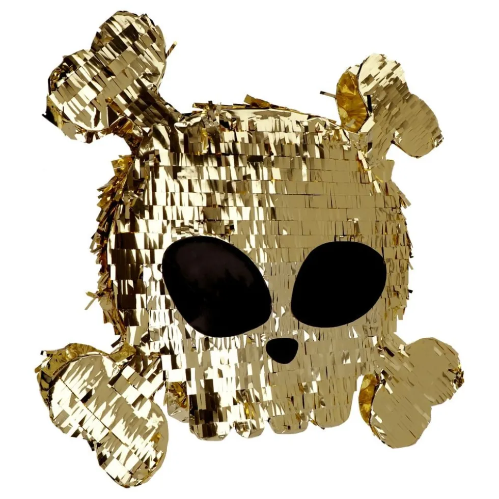 Piñata Dødningehoved Guld
