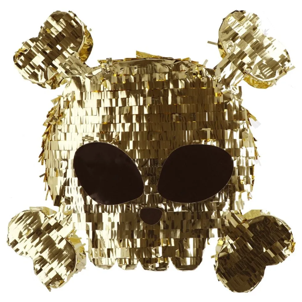 Piñata Dødningehoved Guld