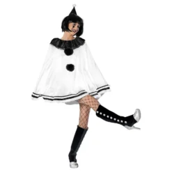 Pierrot Klovn Hvid Dame Kostume