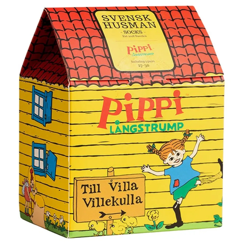 Pippi Langstrømpe™ Villa Villekulla Strømper til Børn Gaveæske