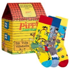 Pippi Langstrømpe™ Villa Villekulla Strømper til Børn Gaveæske