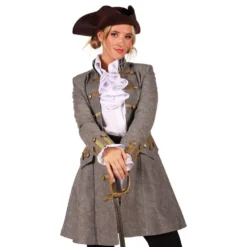 Piratjakke Grå Dame Deluxe
