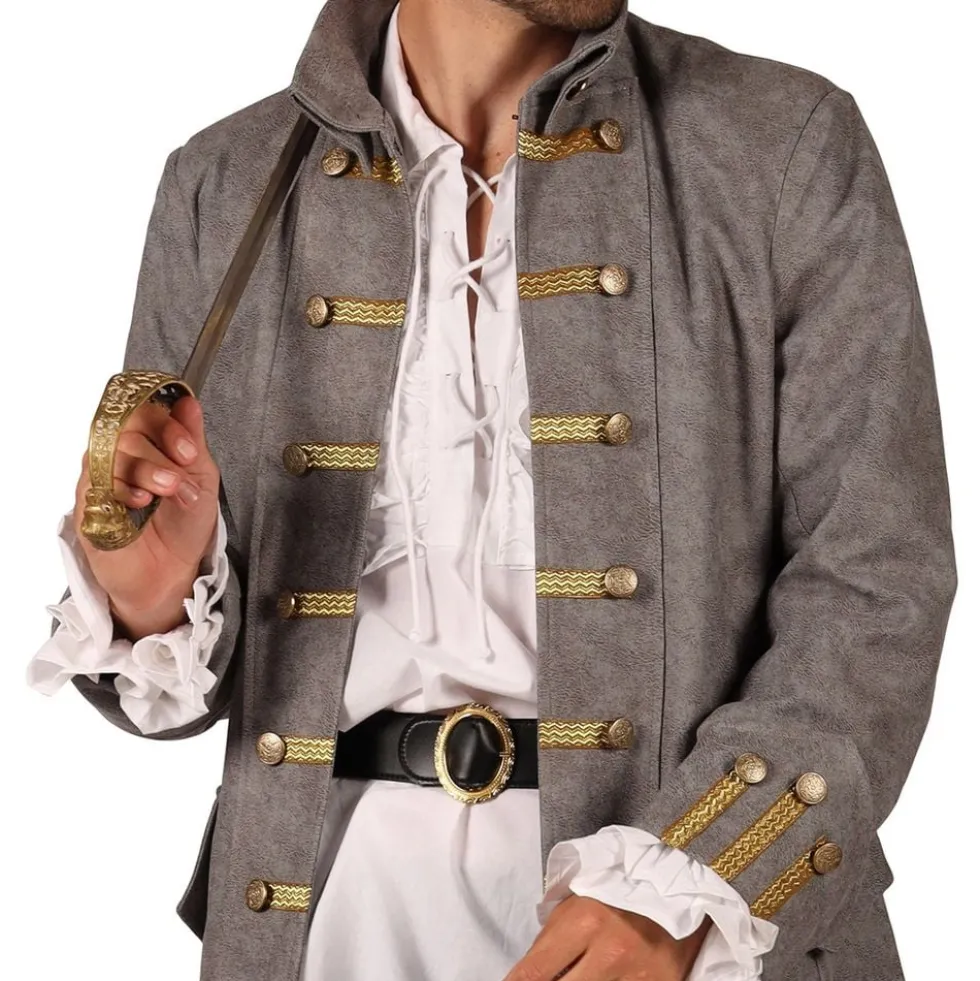 Piratjakke Grå Herre Deluxe
