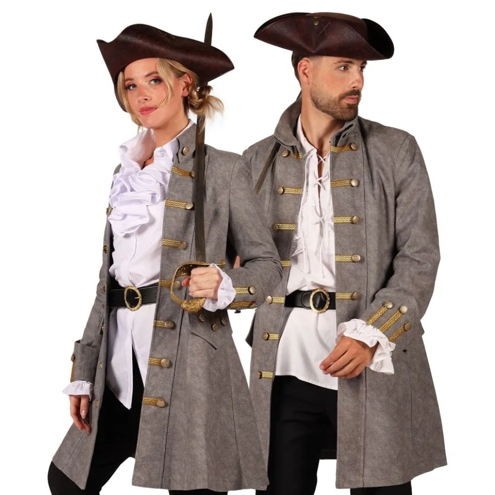 Piratjakke Grå Herre Deluxe
