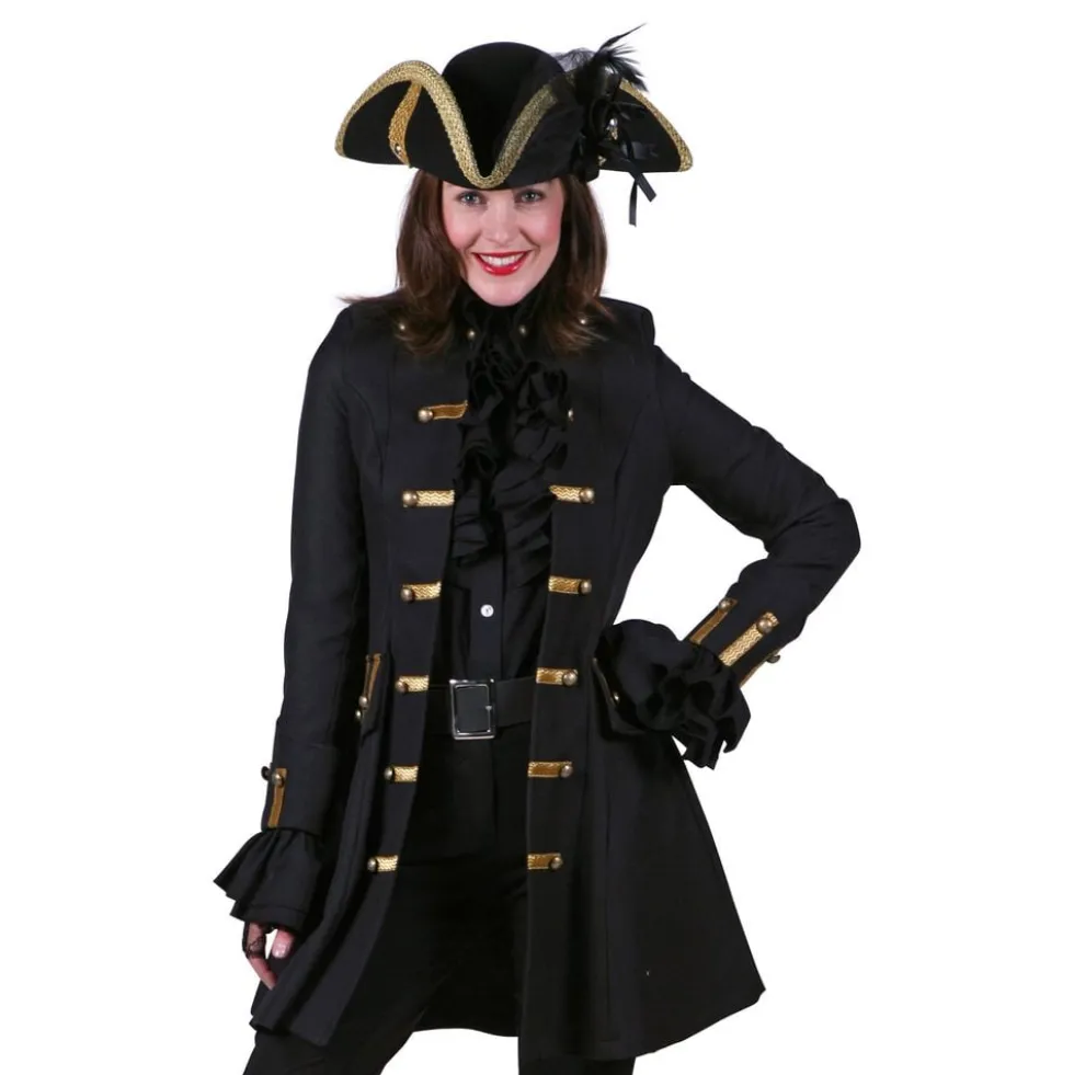 Piratkappe Dame Sort Deluxe