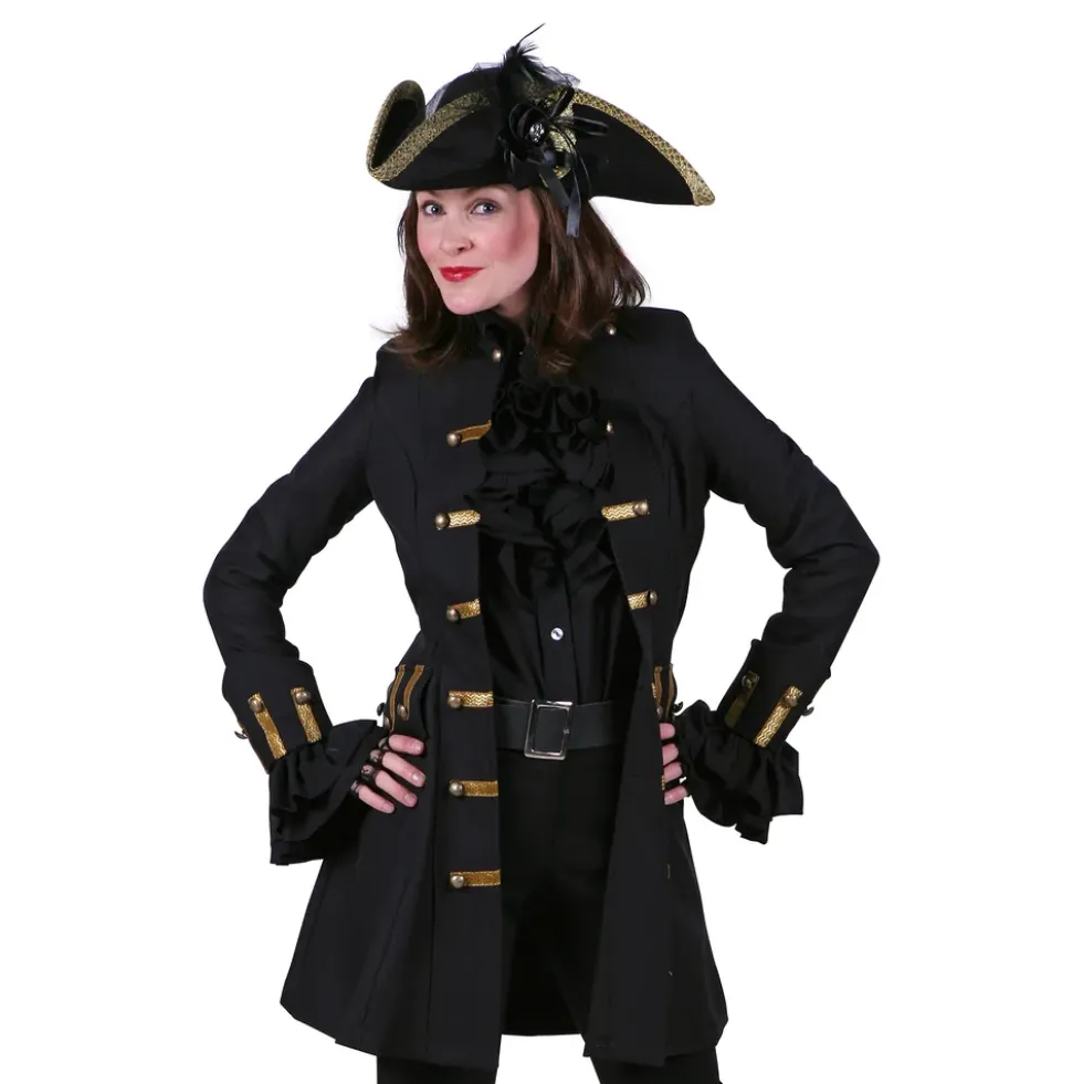 Piratkappe Dame Sort Deluxe