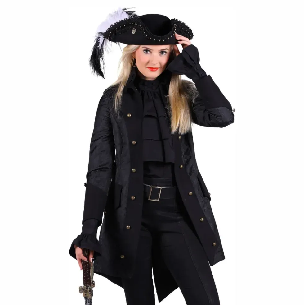 Piratkappe Dame Sort Deluxe