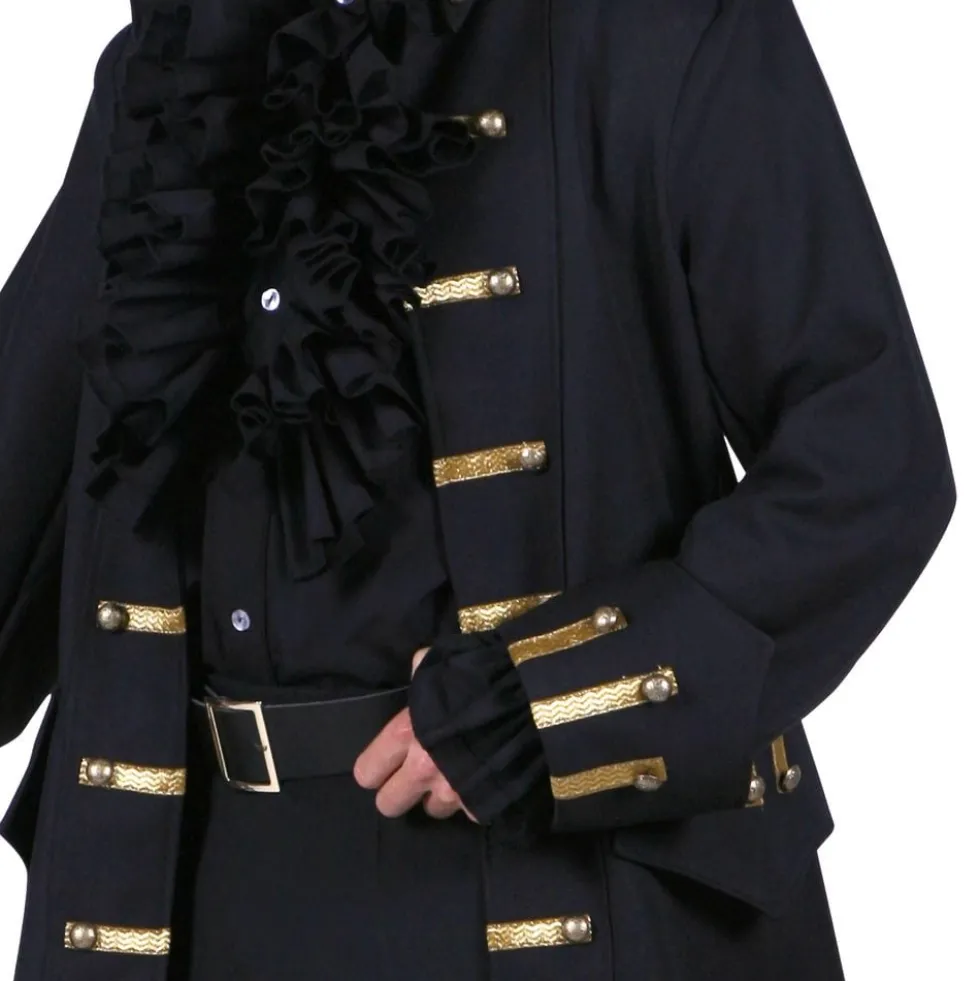 Piratkappe Herre Sort Deluxe