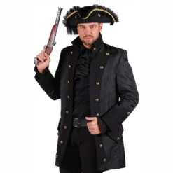 Piratkappe Herre Sort Deluxe