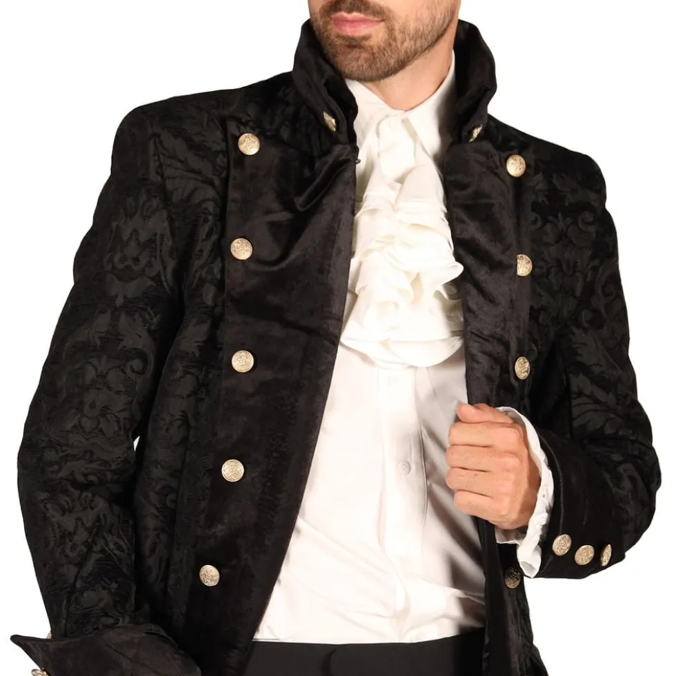 Pirat Kåbe Brocade Herre Sort Deluxe
