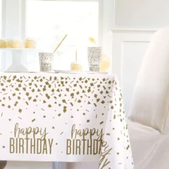 Plastdug Happy Birthday Guld