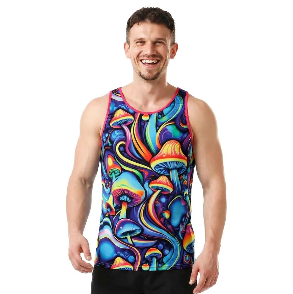 Psychedelic Mushroom tanktop til herrer