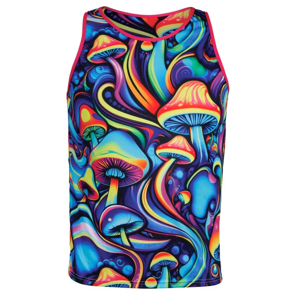 Psychedelic Mushroom tanktop til herrer