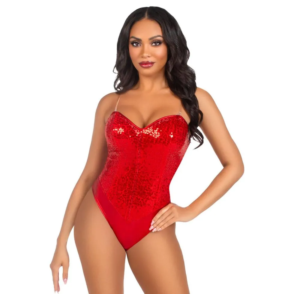 Rød Body med Pailletter Deluxe