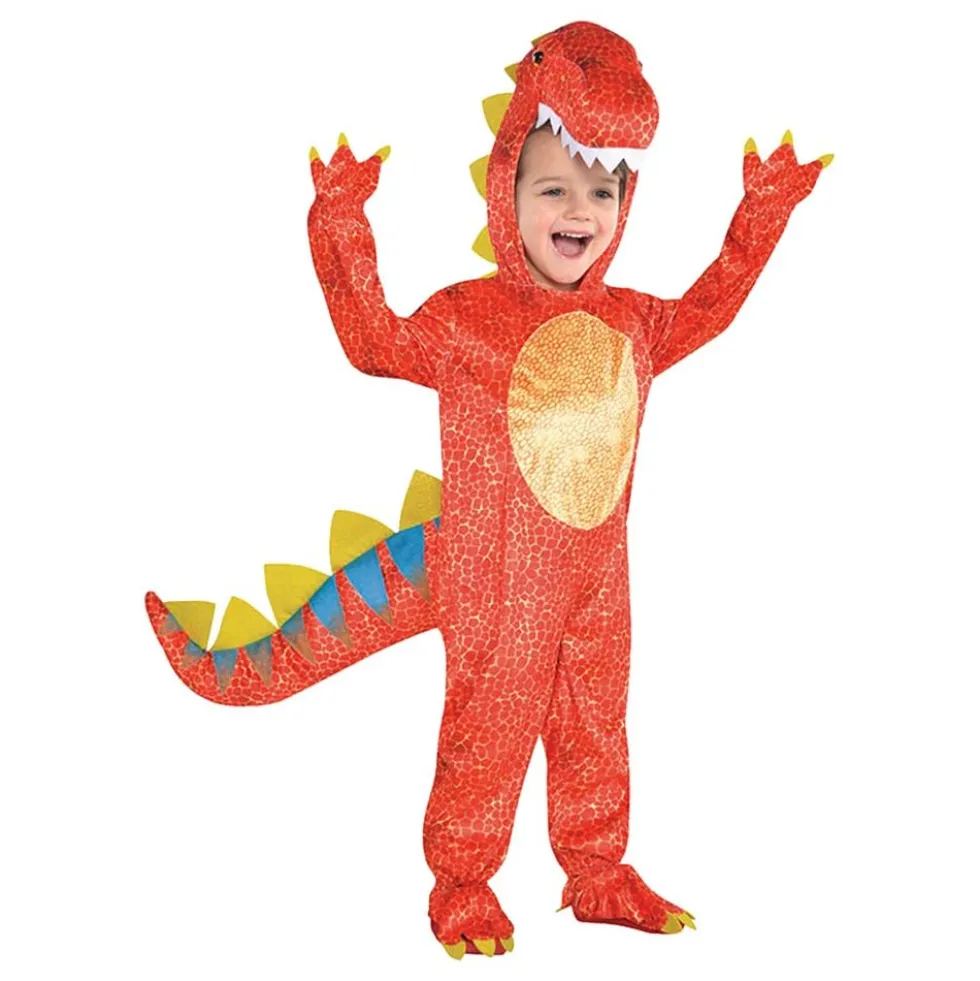 Rød Dinosaur Børnekostume