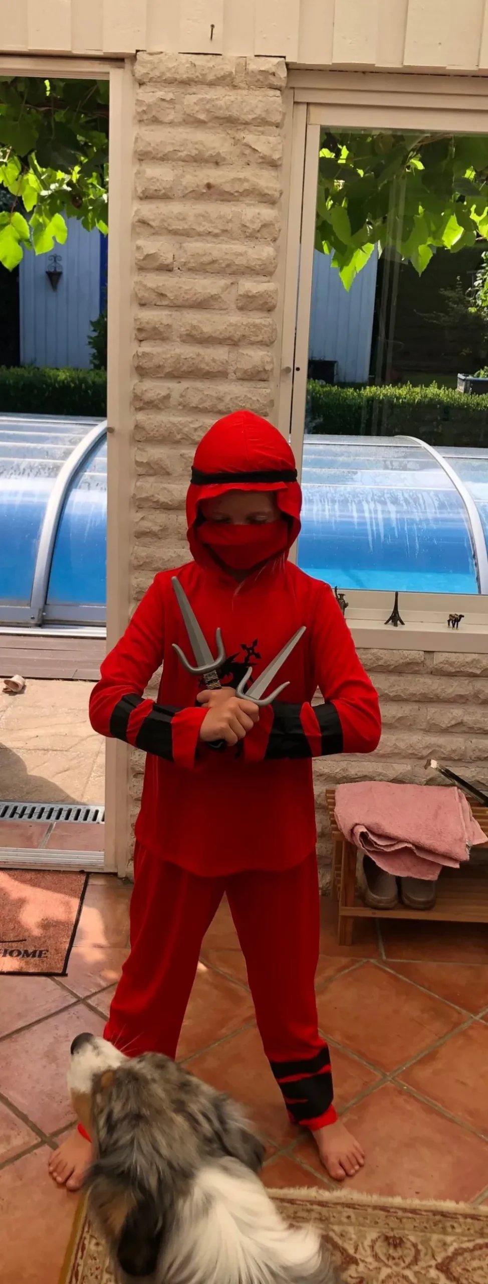 Rød Ninja Børnekostume