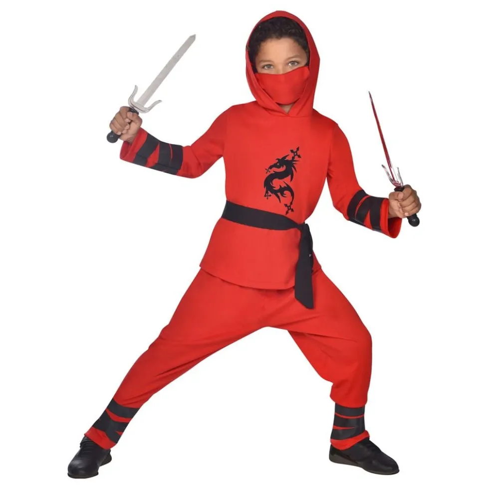 Rød Ninja Børnekostume