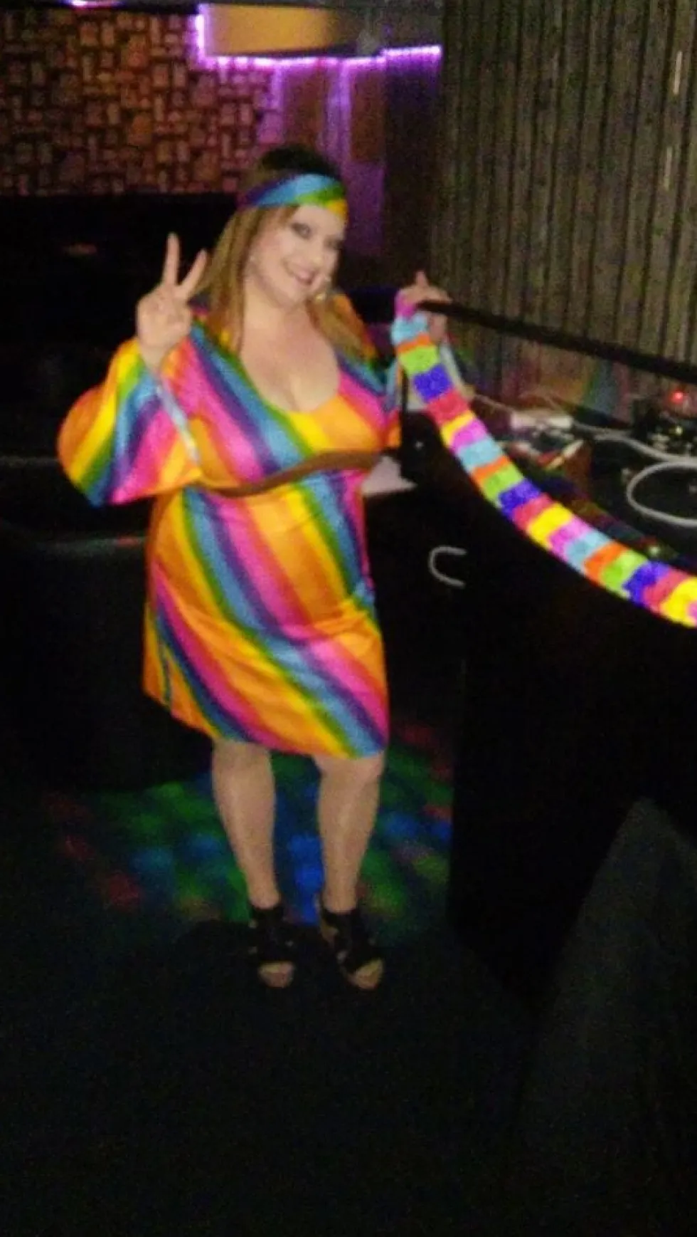Regnbue Hippie Kostume